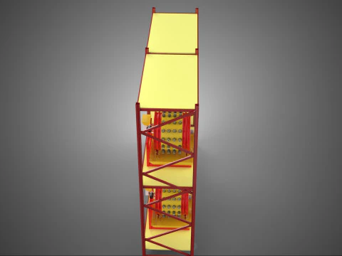 TRAY ROW ARRAY SHELF RACK ROTARY HYDROPONIC PLANT GARDEN INDOOR 3D Model