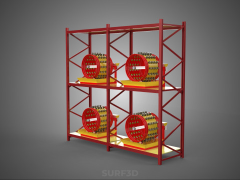 TRAY ROW ARRAY SHELF RACK ROTARY HYDROPONIC PLANT GARDEN INDOOR Modello 3D