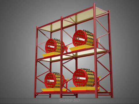 TRAY ROW ARRAY SHELF RACK ROTARY HYDROPONIC PLANT GARDEN INDOOR 3D Model