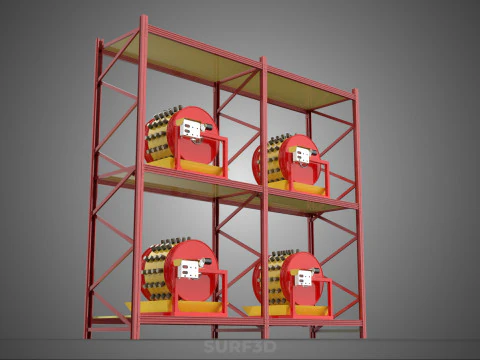 TRAY ROW ARRAY SHELF RACK ROTARY HYDROPONIC PLANT GARDEN INDOOR 3D Model