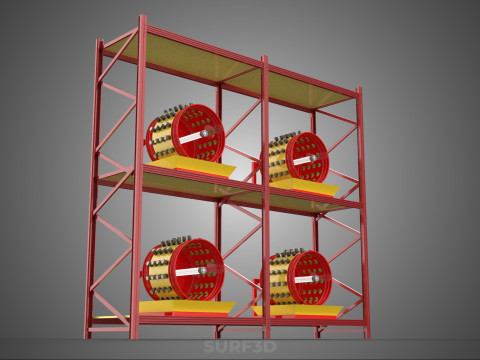 TRAY ROW ARRAY SHELF RACK ROTARY HYDROPONIC PLANT GARDEN INDOOR Modello 3D