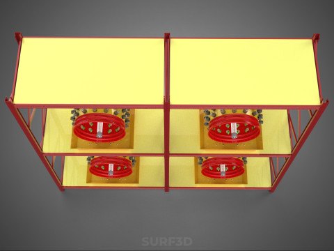 TRAY ROW ARRAY SHELF RACK ROTARY HYDROPONIC PLANT GARDEN INDOOR Modello 3D