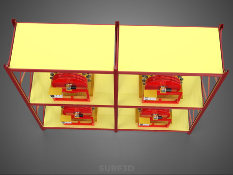 TRAY ROW ARRAY SHELF RACK ROTARY HYDROPONIC PLANT GARDEN INDOOR Modello 3D
