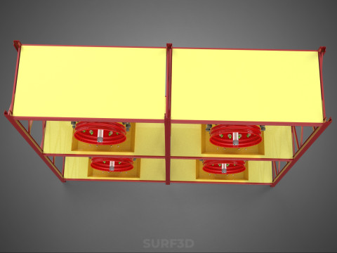 TRAY ROW ARRAY SHELF RACK ROTARY HYDROPONIC PLANT GARDEN INDOOR Modello 3D