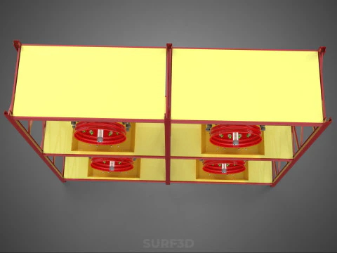 TRAY ROW ARRAY SHELF RACK ROTARY HYDROPONIC PLANT GARDEN INDOOR 3D Model