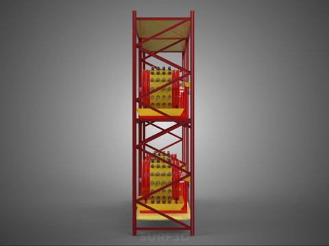 TRAY ROW ARRAY SHELF RACK ROTARY HYDROPONIC PLANT GARDEN INDOOR Modello 3D