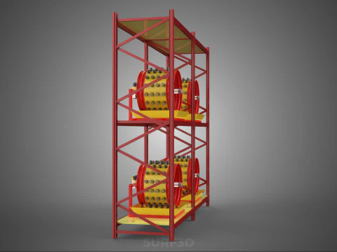 TRAY ROW ARRAY SHELF RACK ROTARY HYDROPONIC PLANT GARDEN INDOOR 3D Model