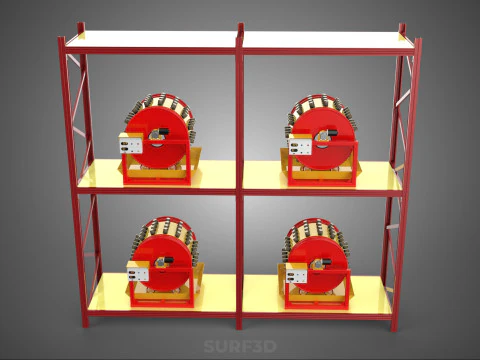 TRAY ROW ARRAY SHELF RACK ROTARY HYDROPONIC PLANT GARDEN INDOOR 3D Model