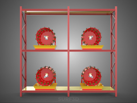 TRAY ROW ARRAY SHELF RACK ROTARY HYDROPONIC PLANT GARDEN INDOOR Modello 3D
