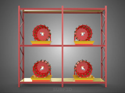 TRAY ROW ARRAY SHELF RACK ROTARY HYDROPONIC PLANT GARDEN INDOOR 3D Model