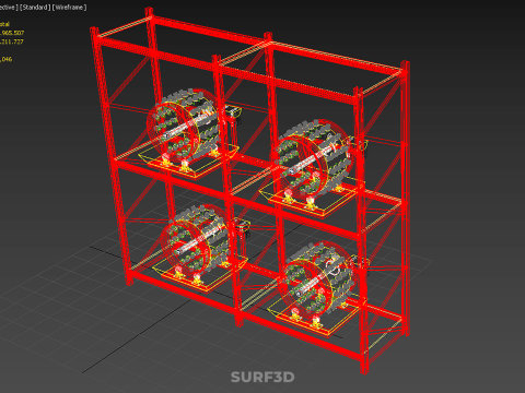 TRAY ROW ARRAY SHELF RACK ROTARY HYDROPONIC PLANT GARDEN INDOOR Modello 3D