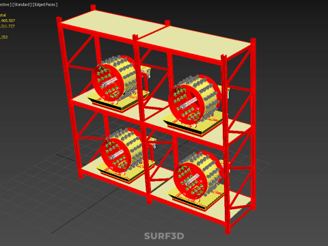TRAY ROW ARRAY SHELF RACK ROTARY HYDROPONIC PLANT GARDEN INDOOR Modello 3D