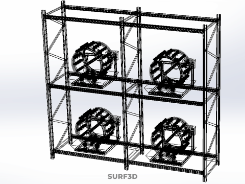 TRAY ROW ARRAY SHELF RACK ROTARY HYDROPONIC PLANT GARDEN INDOOR Modello 3D