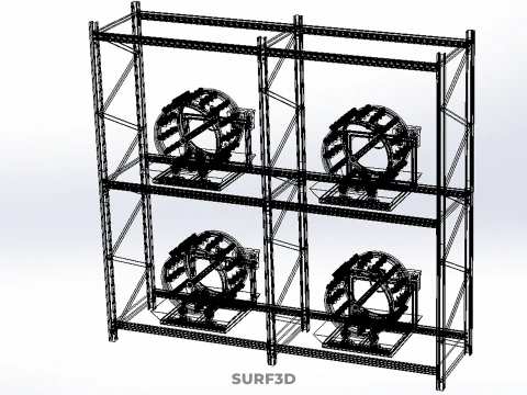 TRAY ROW ARRAY SHELF RACK ROTARY HYDROPONIC PLANT GARDEN INDOOR 3D Model