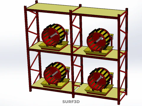 TRAY ROW ARRAY SHELF RACK ROTARY HYDROPONIC PLANT GARDEN INDOOR 3D Model