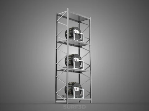 VERTICAL STACK GARDEN TOWER FRAME ROTARY HYDROPONIC PLANT FARM 3D Model
