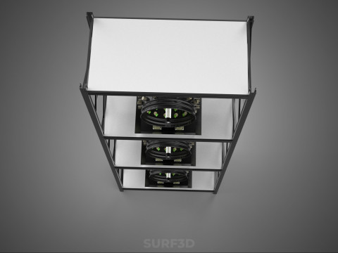 VERTICAL STACK GARDEN TOWER FRAME ROTARY HYDROPONIC PLANT FARM 3D 모델