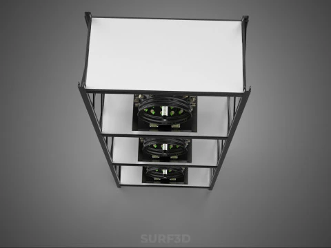 VERTICAL STACK GARDEN TOWER FRAME ROTARY HYDROPONIC PLANT FARM 3D Model