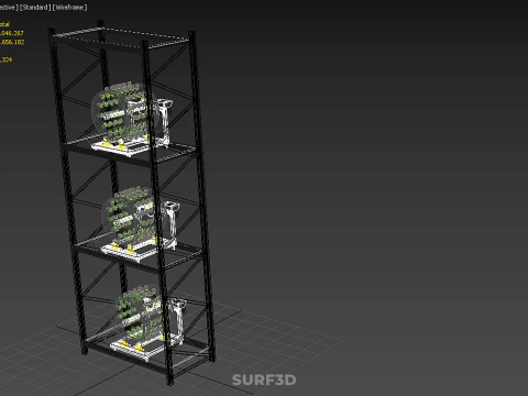 VERTICAL STACK GARDEN TOWER FRAME ROTARY HYDROPONIC PLANT FARM 3D Model