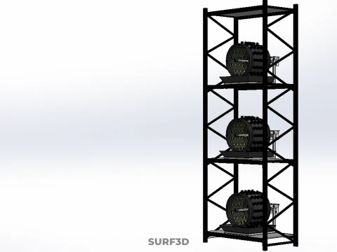 VERTICAL STACK GARDEN TOWER FRAME ROTARY HYDROPONIC PLANT FARM 3D Model