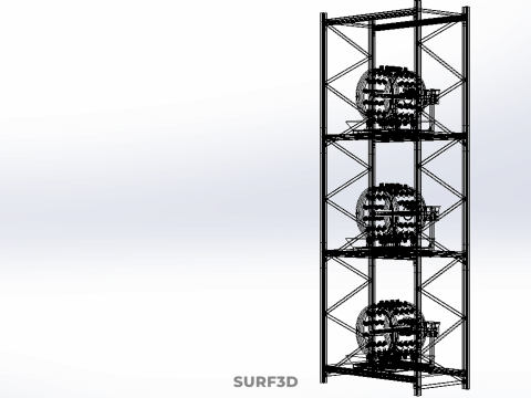 VERTICAL STACK GARDEN TOWER FRAME ROTARY HYDROPONIC PLANT FARM 3D 모델