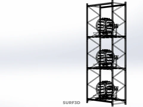 VERTICAL STACK GARDEN TOWER FRAME ROTARY HYDROPONIC PLANT FARM 3D Model