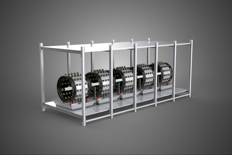 RACK FRAME ARRAY ROW SHELF TRAY ROTARY HYDROPONIC LED PLANT FARM Modelo 3D .c4d .max .obj .3ds .fbx .stl .blend 