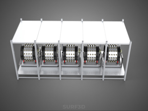 RACK FRAME ARRAY ROW SHELF TRAY ROTARY HYDROPONIC LED PLANT FARM Modelo 3D