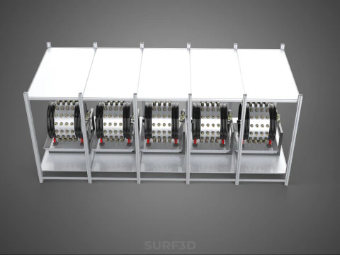 RACK FRAME ARRAY ROW SHELF TRAY ROTARY HYDROPONIC LED PLANT FARM 3D Model