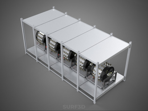 RACK FRAME ARRAY ROW SHELF TRAY ROTARY HYDROPONIC LED PLANT FARM Modelo 3D
