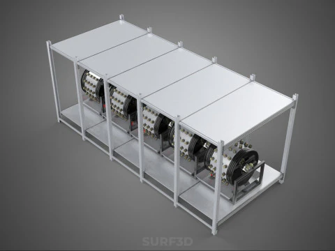 RACK FRAME ARRAY ROW SHELF TRAY ROTARY HYDROPONIC LED PLANT FARM 3D Model