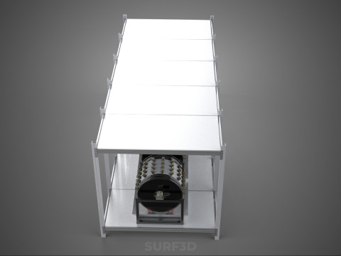 RACK FRAME ARRAY ROW SHELF TRAY ROTARY HYDROPONIC LED PLANT FARM Modelo 3D