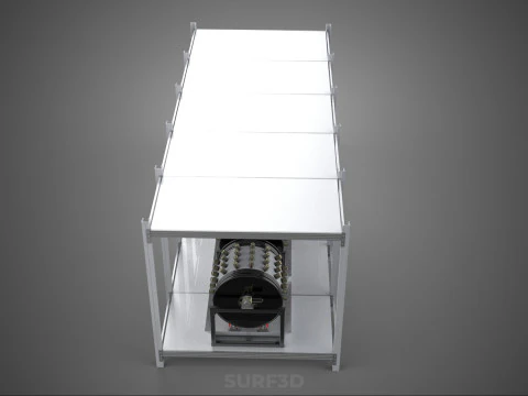 RACK FRAME ARRAY ROW SHELF TRAY ROTARY HYDROPONIC LED PLANT FARM 3D Model