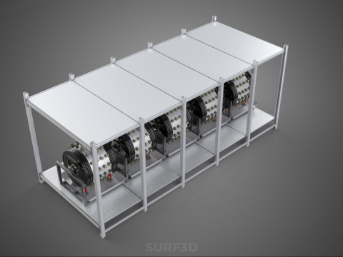 RACK FRAME ARRAY ROW SHELF TRAY ROTARY HYDROPONIC LED PLANT FARM Modelo 3D