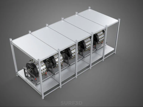 RACK FRAME ARRAY ROW SHELF TRAY ROTARY HYDROPONIC LED PLANT FARM 3D Model