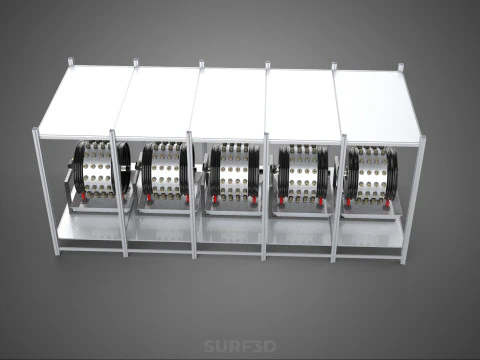 RACK FRAME ARRAY ROW SHELF TRAY ROTARY HYDROPONIC LED PLANT FARM 3D Model