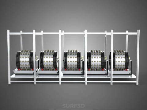 RACK FRAME ARRAY ROW SHELF TRAY ROTARY HYDROPONIC LED PLANT FARM 3D Model