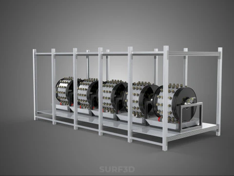 RACK FRAME ARRAY ROW SHELF TRAY ROTARY HYDROPONIC LED PLANT FARM 3D Model