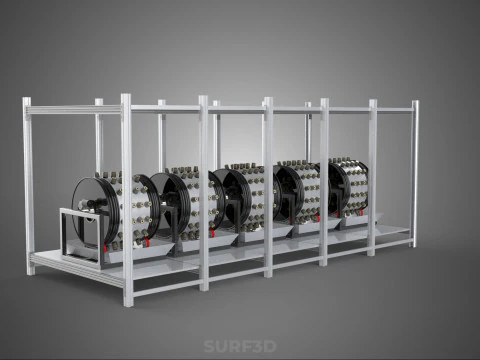 RACK FRAME ARRAY ROW SHELF TRAY ROTARY HYDROPONIC LED PLANT FARM 3D Model