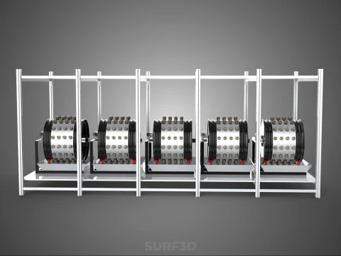 RACK FRAME ARRAY ROW SHELF TRAY ROTARY HYDROPONIC LED PLANT FARM 3D Model