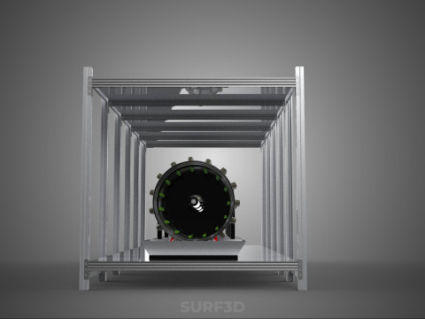 RACK FRAME ARRAY ROW SHELF TRAY ROTARY HYDROPONIC LED PLANT FARM Modelo 3D