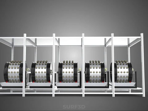 RACK FRAME ARRAY ROW SHELF TRAY ROTARY HYDROPONIC LED PLANT FARM 3D Model