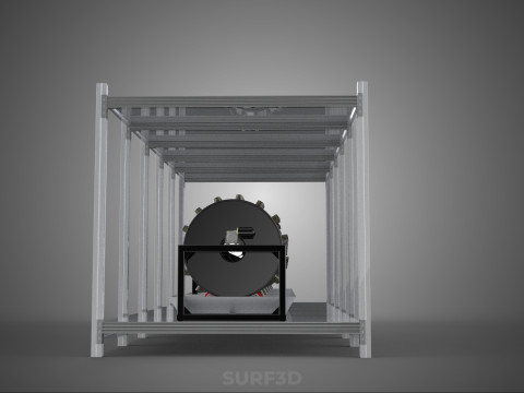 RACK FRAME ARRAY ROW SHELF TRAY ROTARY HYDROPONIC LED PLANT FARM Modelo 3D