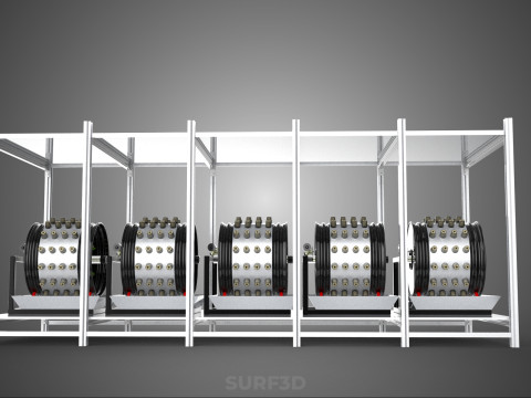 RACK FRAME ARRAY ROW SHELF TRAY ROTARY HYDROPONIC LED PLANT FARM Modelo 3D