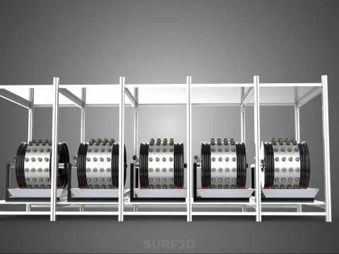 RACK FRAME ARRAY ROW SHELF TRAY ROTARY HYDROPONIC LED PLANT FARM 3D Model