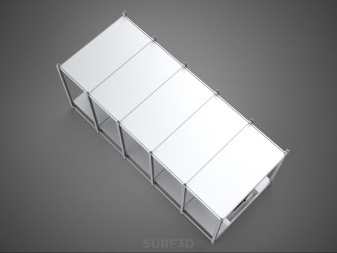 RACK FRAME ARRAY ROW SHELF TRAY ROTARY HYDROPONIC LED PLANT FARM Modelo 3D