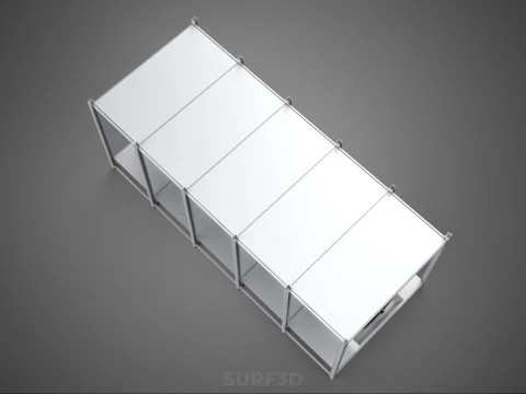 RACK FRAME ARRAY ROW SHELF TRAY ROTARY HYDROPONIC LED PLANT FARM 3D Model