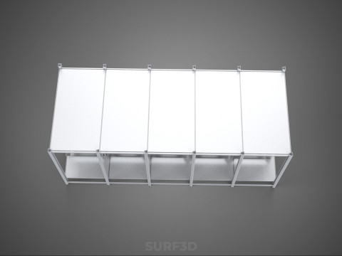 RACK FRAME ARRAY ROW SHELF TRAY ROTARY HYDROPONIC LED PLANT FARM Modelo 3D
