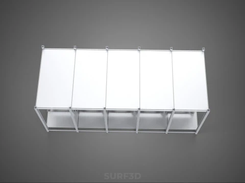RACK FRAME ARRAY ROW SHELF TRAY ROTARY HYDROPONIC LED PLANT FARM 3D Model