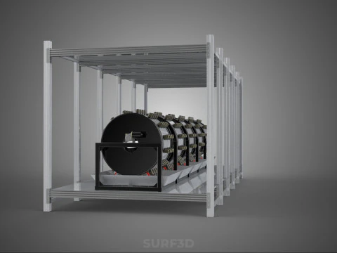 RACK FRAME ARRAY ROW SHELF TRAY ROTARY HYDROPONIC LED PLANT FARM 3D Model